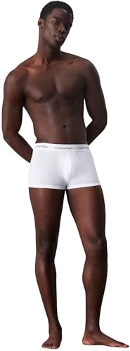 Detalle 2 de Calvin Klein Men’s 3 Pack Low Rise Trunks Underwear – Multicolour (White / B&W Stripe / Black), XL