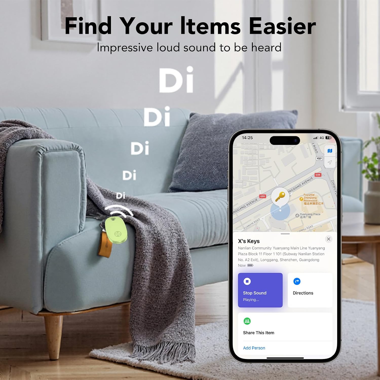 Detalle 2 de Air Tracker Tags-4 Pack: Bluetooth Luggage & Item Tracker for iOS (Find My)