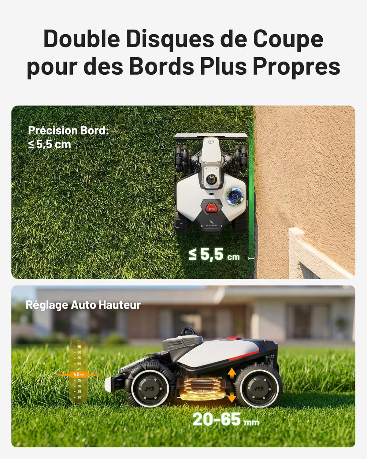 Thumbnail 3 de MAMMOTION LUBA Mini 2 AWD 1500 – Robot Tondeuse sans Fil avec Mini Garage et Nettoyage, 360° LiDAR, IA et Multi-zones