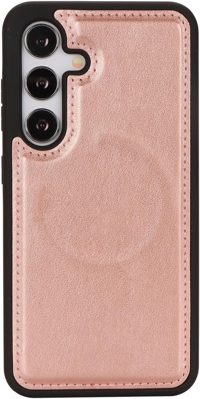 Detalle de Zouzt Case for Samsung Galaxy S24: Detachable 2-in-1 Wallet Magnetic Case in Rose Gold