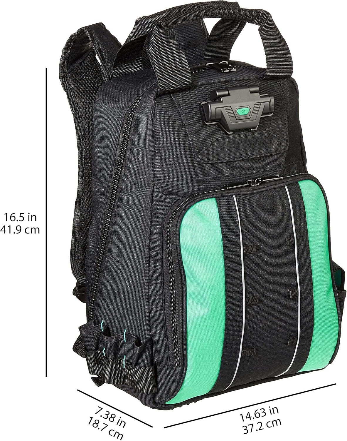 Detalle 2 de Amazon Basics sac à dos pour outils avec éclairage, 55 poches – noir