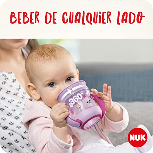 Detalle de NUK Mini Magic Cup: taza para sorber 360° sin derrames, +6 meses, 160 ml en turquesa