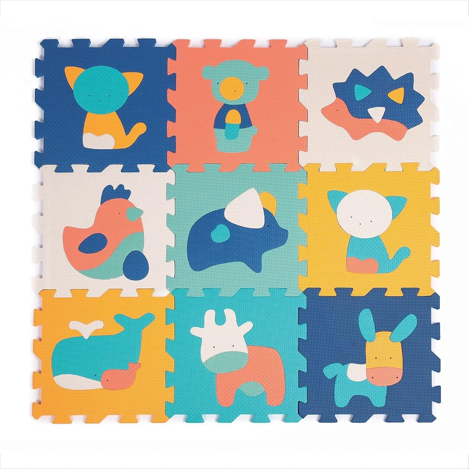 LUDI Ludi 9 piastrelle in schiuma con motivi animali (tappeto puzzle gigante) multicolore
