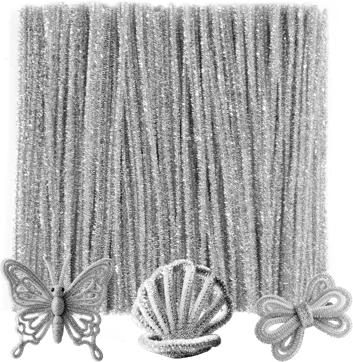 Thumbnail 6 de Caydo Glitter Pipe Cleaners, 200 Pieces in 10 Colors, 12-Inch Chenille Stems