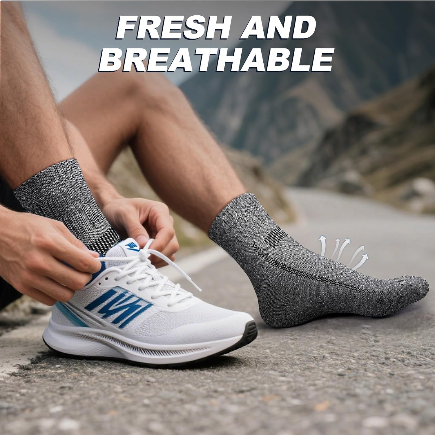 Thumbnail 5 de Stoeury anti-blister cushioned quarter running socks (3 pairs) for gym, hiking and cycling
