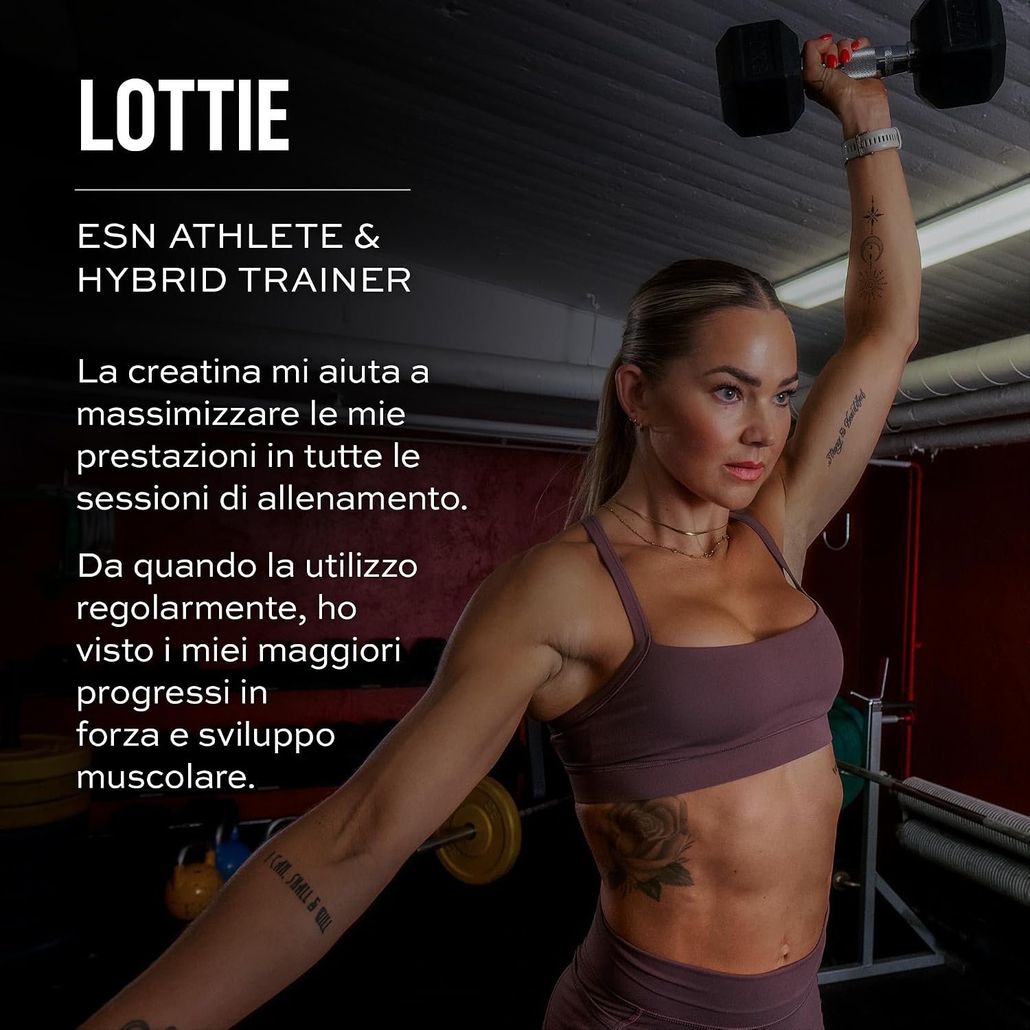 Detalle de ESN Ultrapure Creatina Monoidrato in stick – 30 bustine al gusto Ciliegia fresca, protezione vegan e solubile