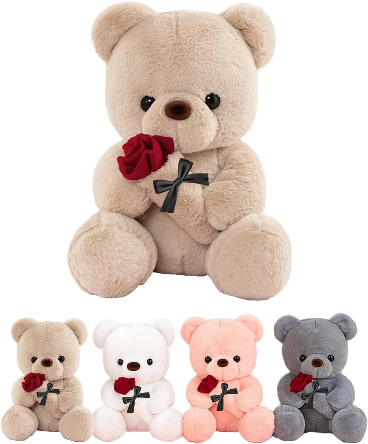 Detalle de LIHIQIYA Ours en Peluche avec Rose — 45 cm, cadeau romantique et doux compagnon