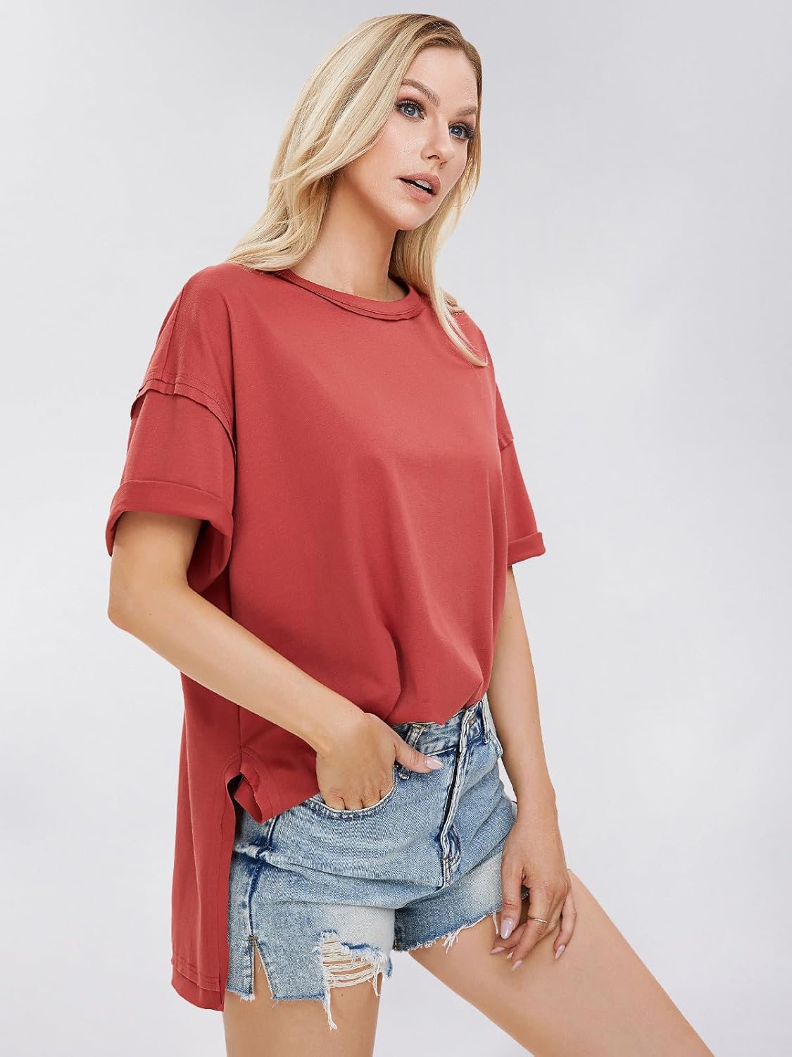 Thumbnail 3 de EXLURA Womens Summer Oversized T Shirts (2026) Oversized Crewneck Maternity & Workout Tunic Top