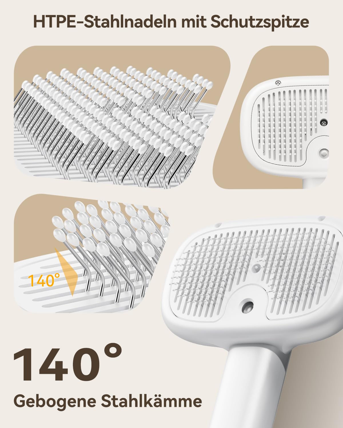 Thumbnail 6 de ROJECO Katzenbürste mit Dampf – 3-in-1 Steamy Brush gegen Unterfell, Verfilzungen & lose Haare