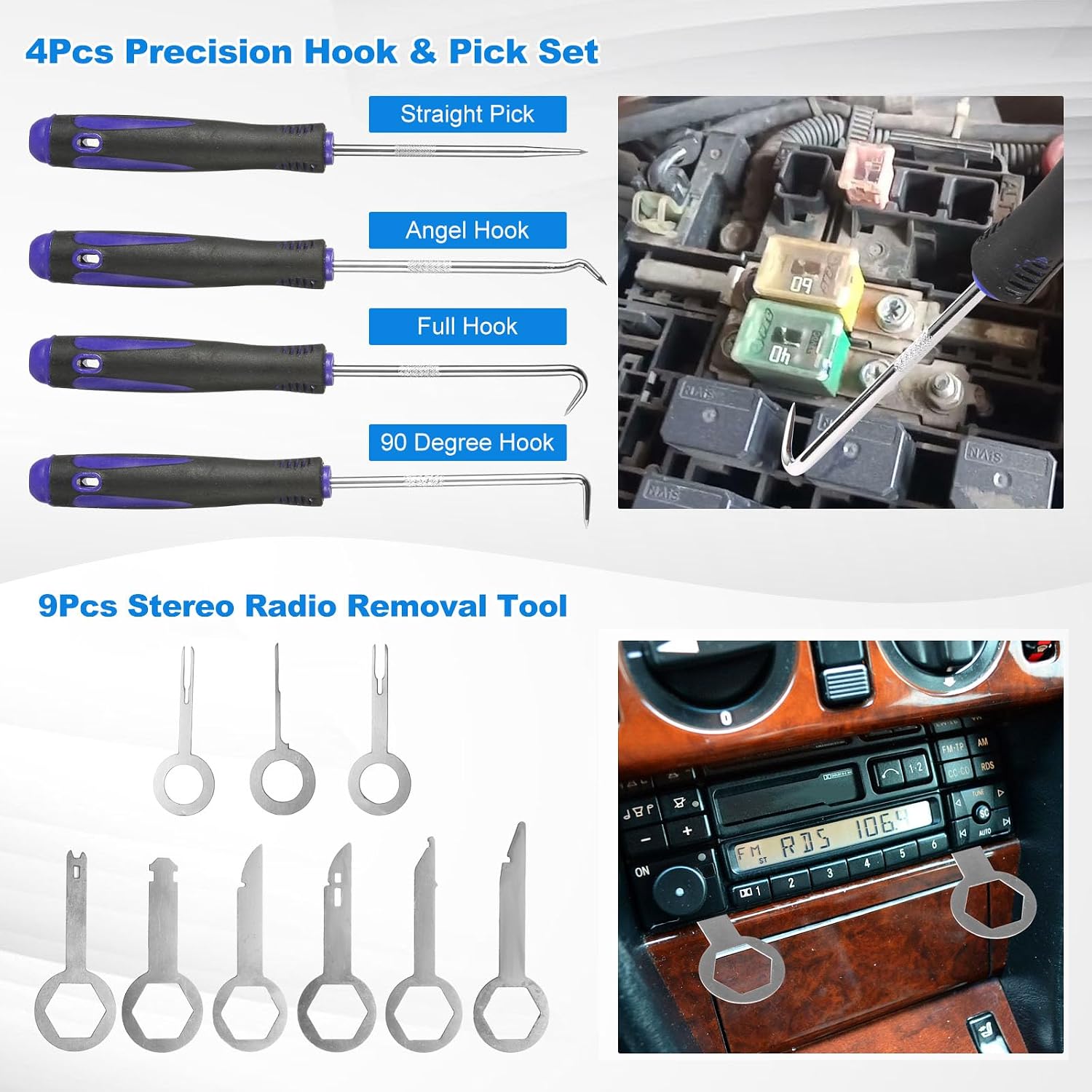 Thumbnail 4 de Uolor 342 Pièces Outils De DéMontage De Garnitures — Kit clips et outils pour garnitures intérieures et extérieures