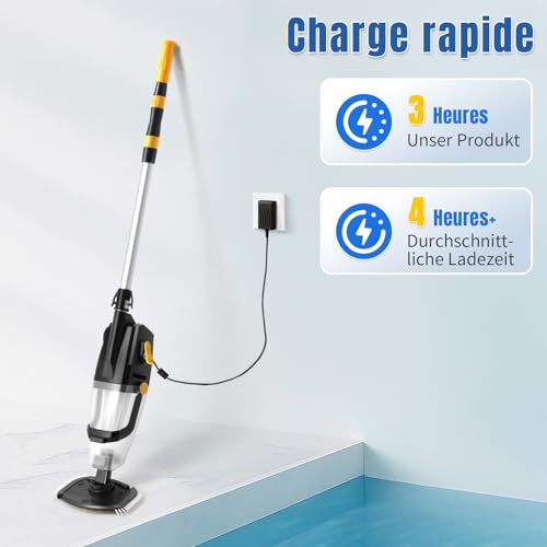 Thumbnail 5 de LEADZM Aspirateur Piscine sans Fil 4500mAh (Orange) – Nettoyage sans fil efficace