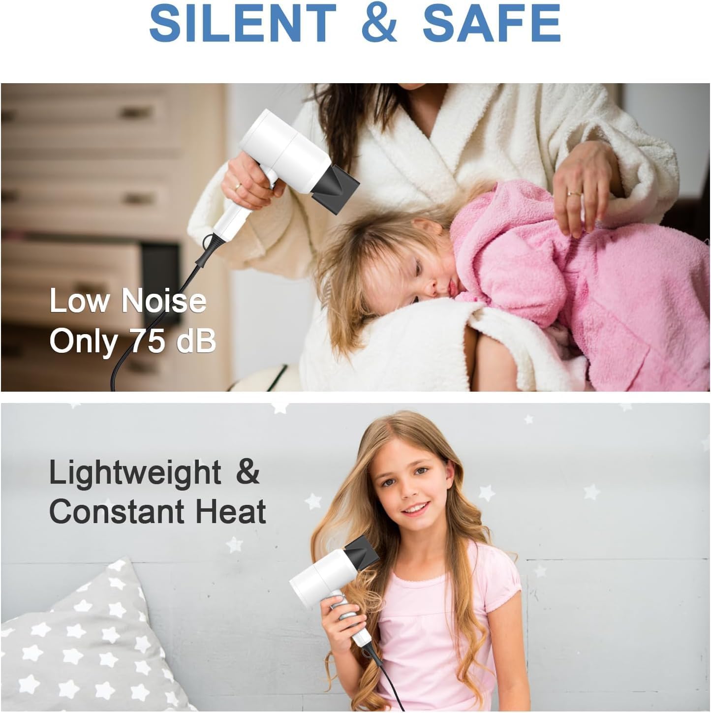 Thumbnail 5 de Slopehill Professional Ionic Hair Dryer (1800W) with 2 Concentrator Nozzles + Diffuser, White