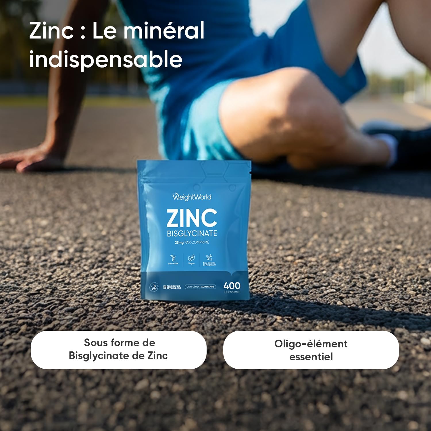 Thumbnail 1 de WeightWorld Zinc Bisglycinate 400 comprimés Vegan