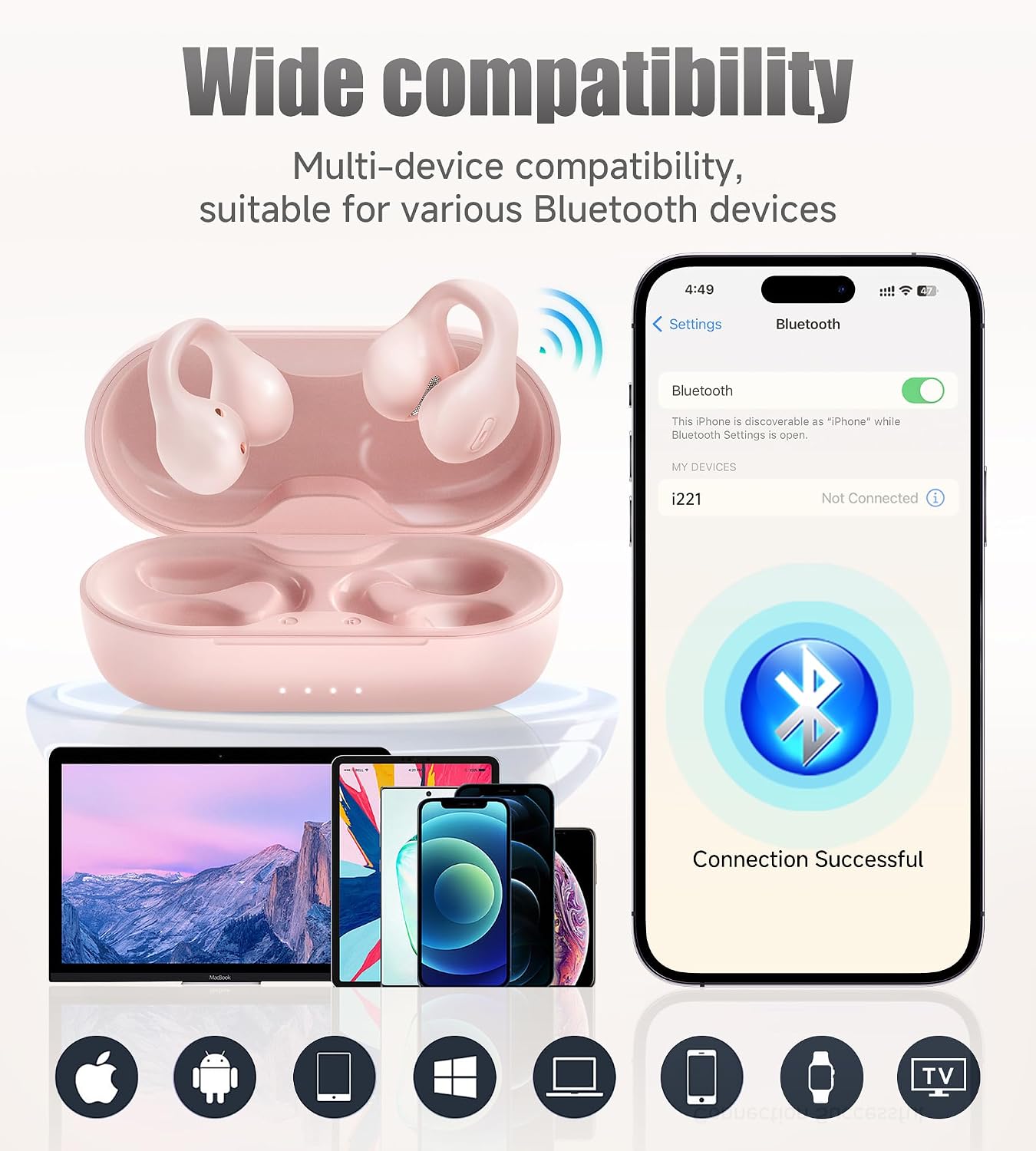 Thumbnail 6 de King Lucky i21 Open Ear Clip On Earbuds: Open-ear Comfort for Active Lifestyles