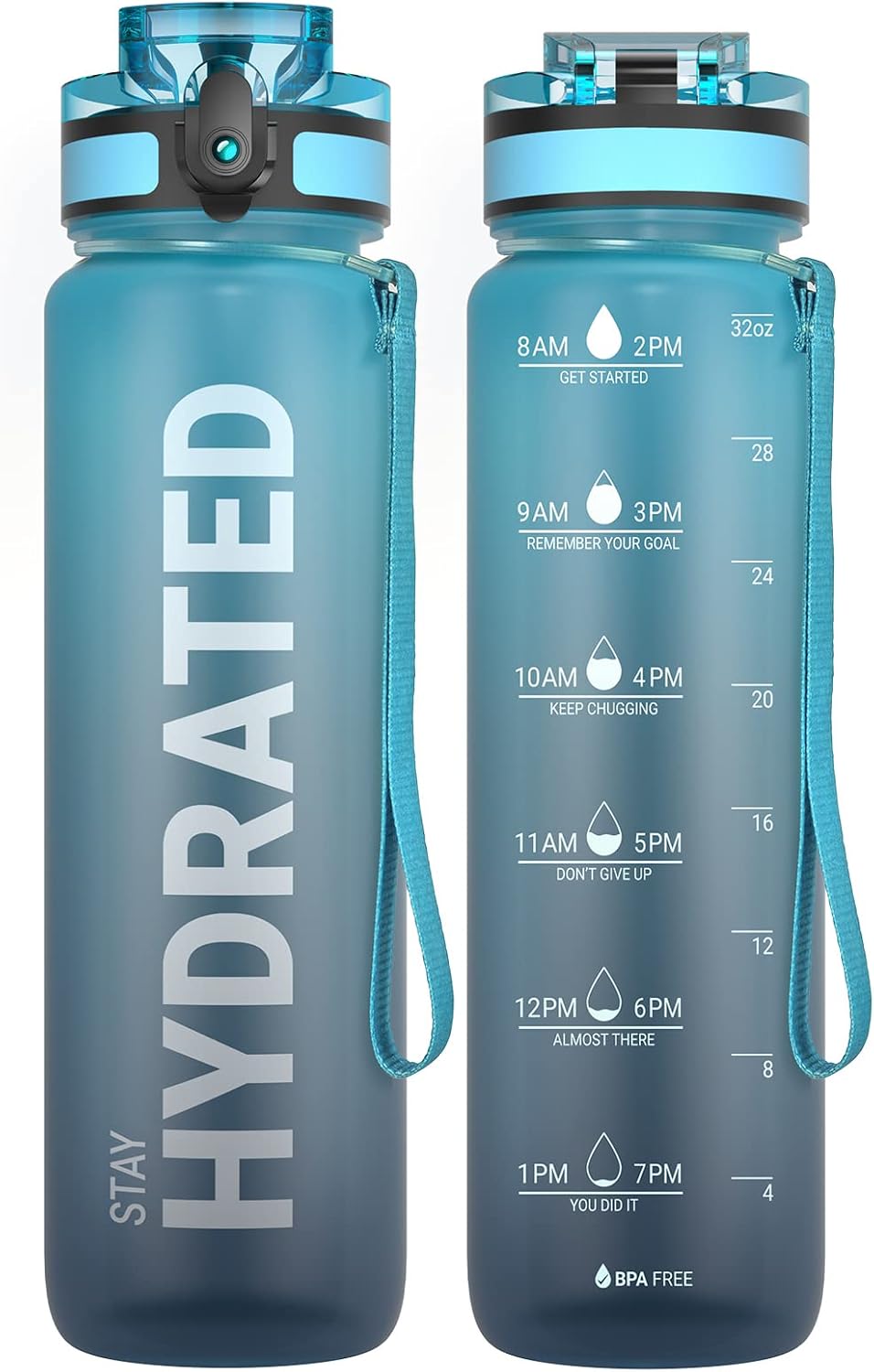 Detalle de Sahara Sailor WBW001 Tritan Water Bottle with Time Markers and Flip-Lock Lid