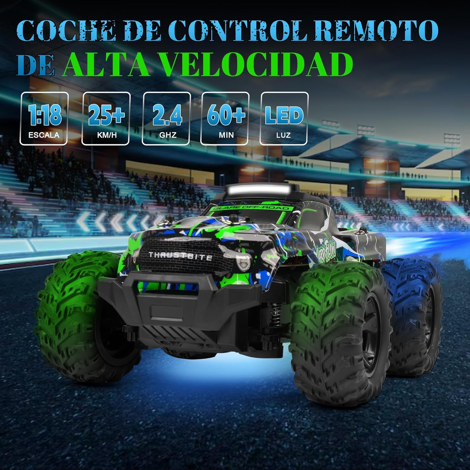 Detalle 2 de JOYTREKY 1:18 RC Car 25 km/h with LED lights