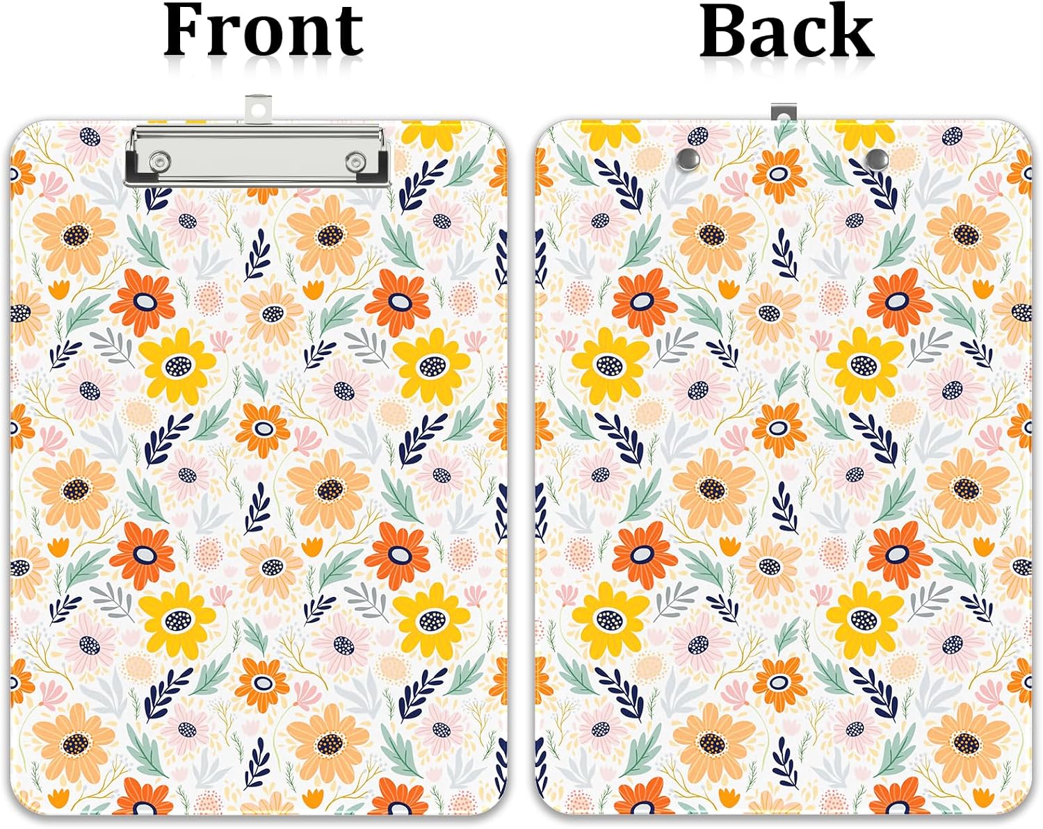 Detalle de Rimilak Pattern Clipboard A4-Orange Flower Plastic Clipboard for A4 and Letter