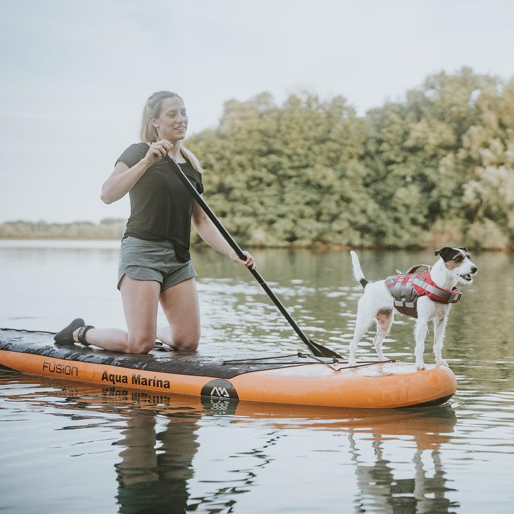 Detalle de HUNTER Hunde-Schwimmweste MOSS – Rot, Größe M, mit starkem Auftrieb und reflektierenden Details