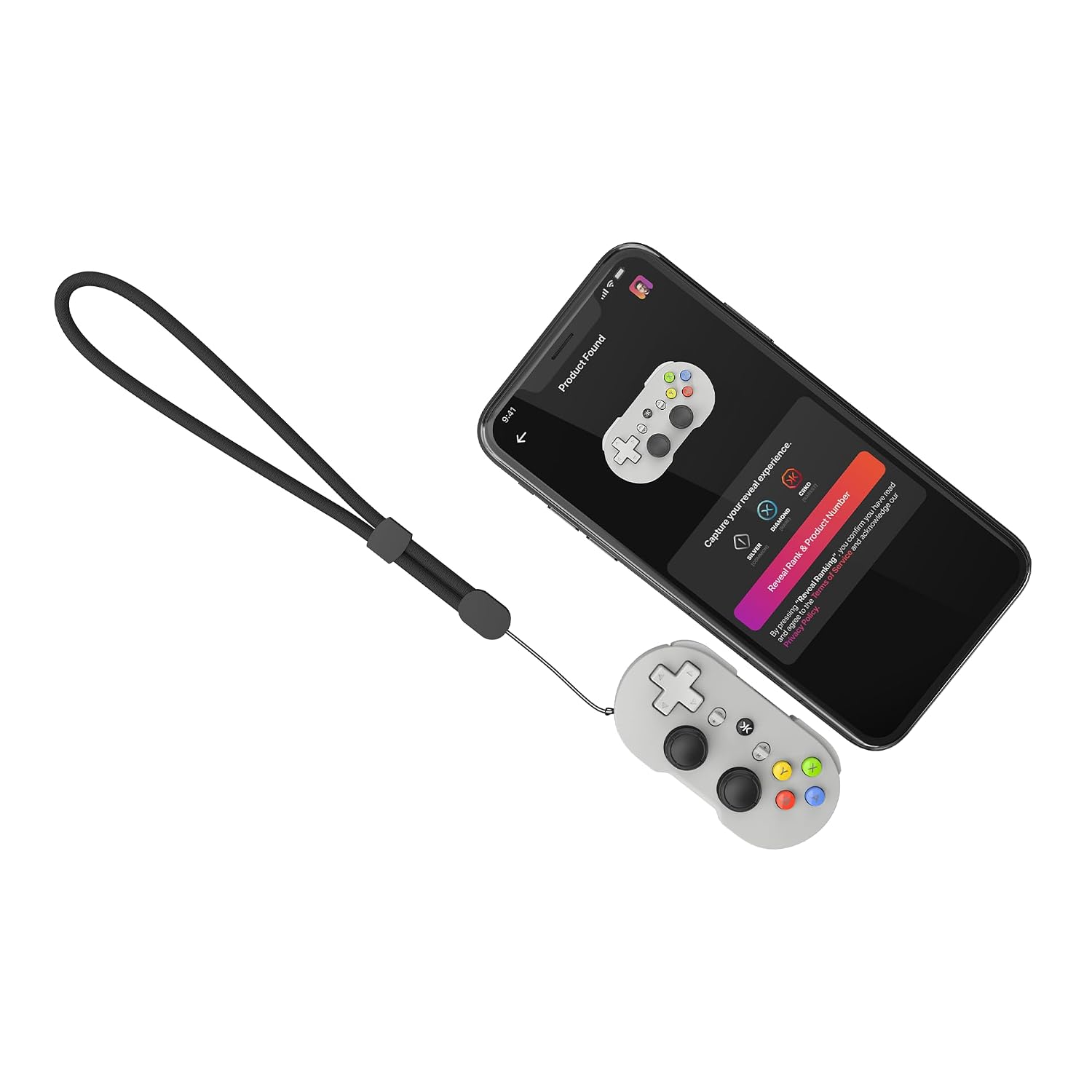 Detalle de CRKD ATOM+ Wireless Mini Controller, Pal Grey, TMR Sticks, USB-C