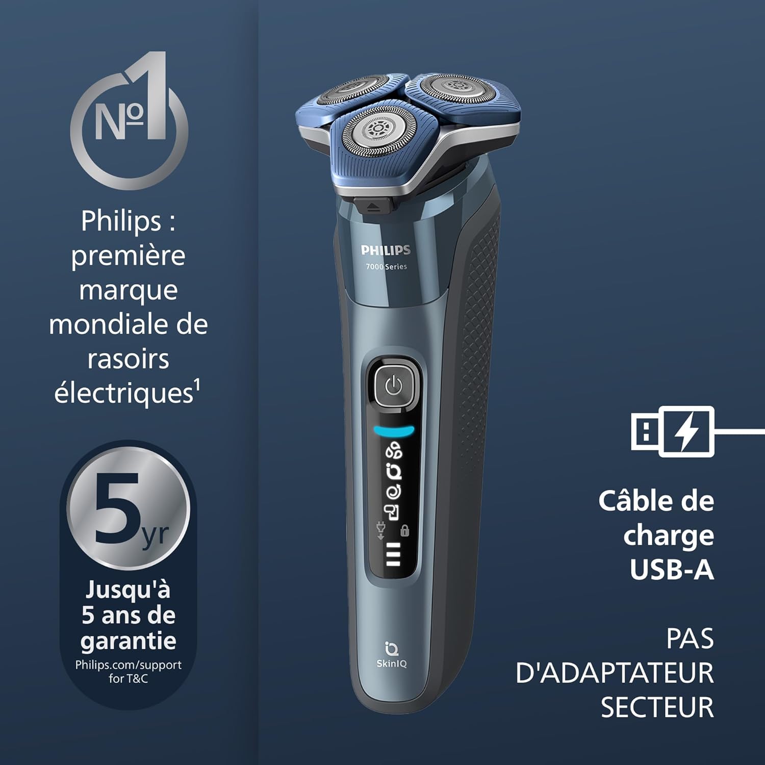 Detalle de Philips Series 7000 S7882/54 rasoir électrique Wet & Dry, tondeuse intégrée