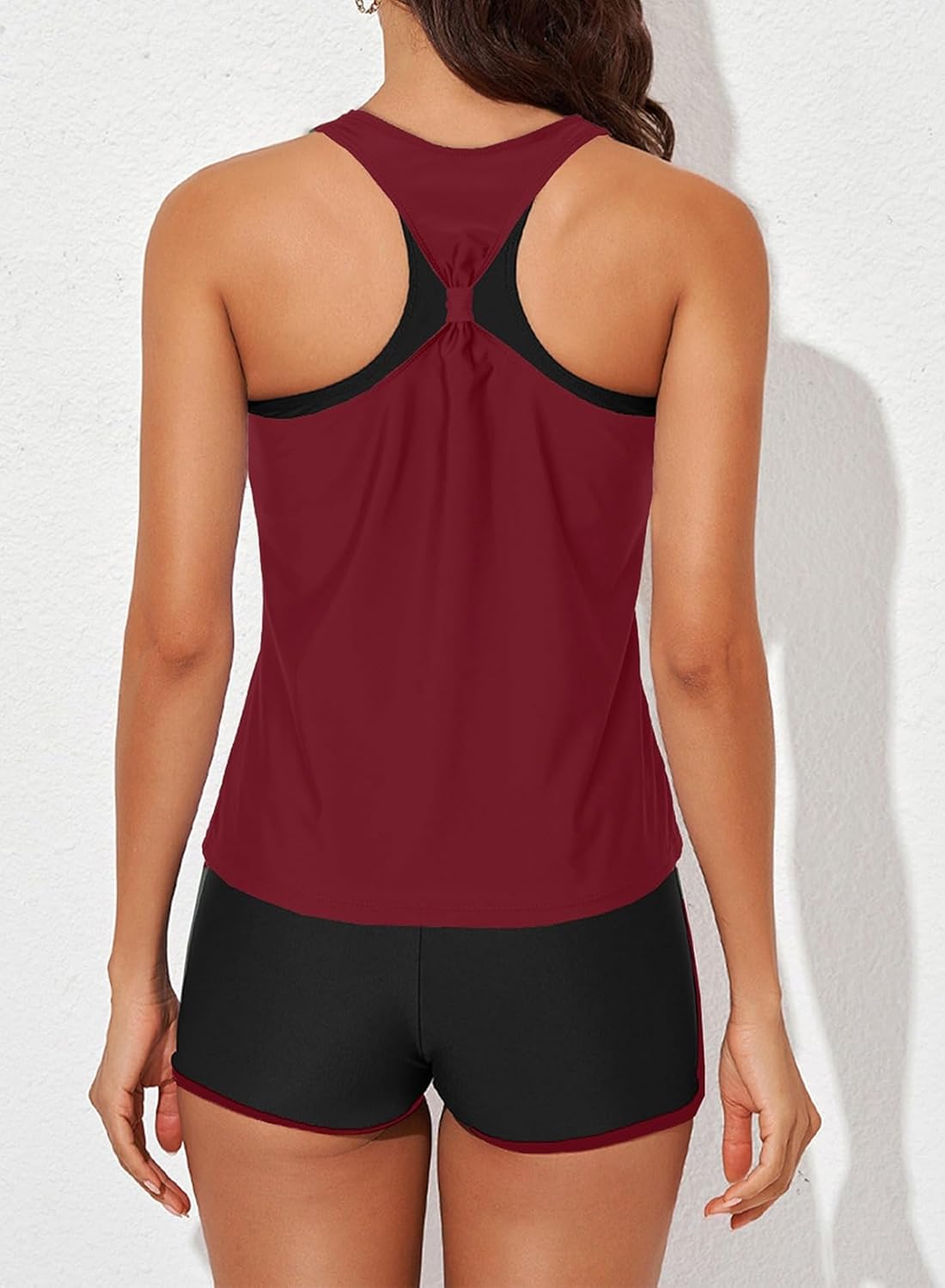Thumbnail 1 de Aleumdr Women’s Athletic 3-Piece Tankini Swimsuit Set with Shorts
