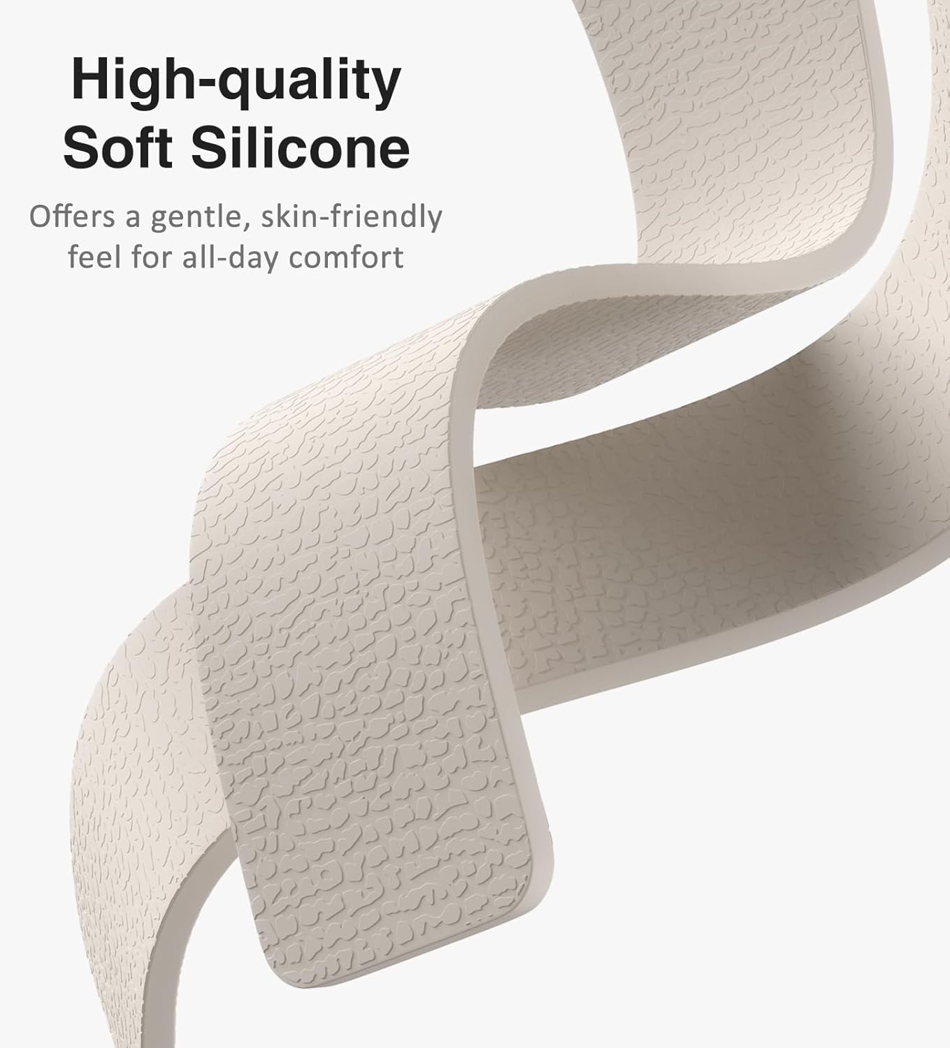 Detalle de Magnetic Silicone Band for Apple Watch (38–42mm) with Strong Clasp — Starlight