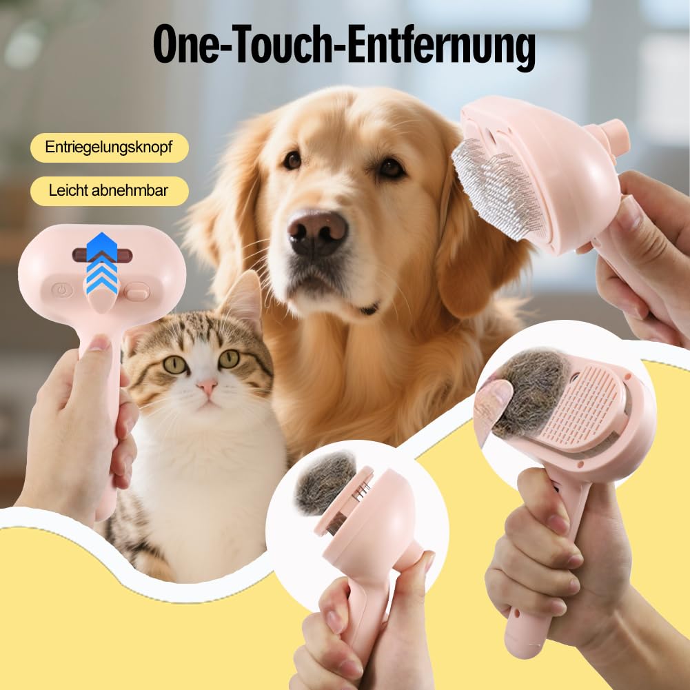 Detalle de Aohcae Dampfbürste für Katzen und Hunde – wiederaufladbar 🐾