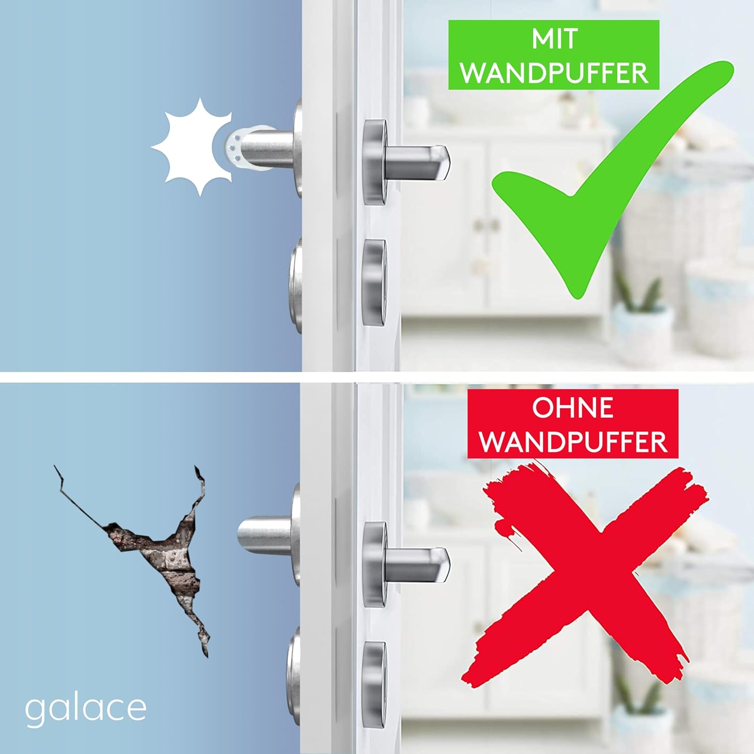 Detalle de galace Lot de 8 butoirs de poignée transparentes 🏠