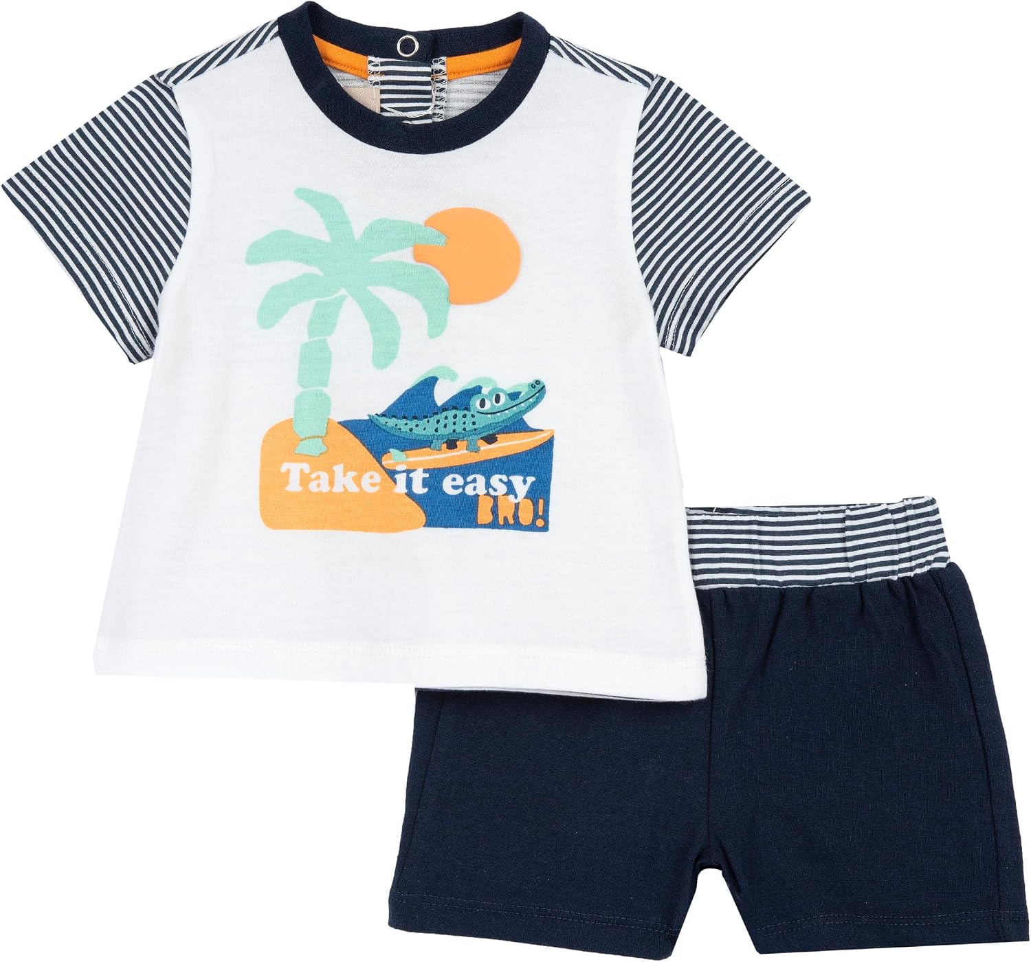 Detalle de Ensemble bébé Chicco avec T-shirt et Short – coton 0-24 mois, ouverture dos