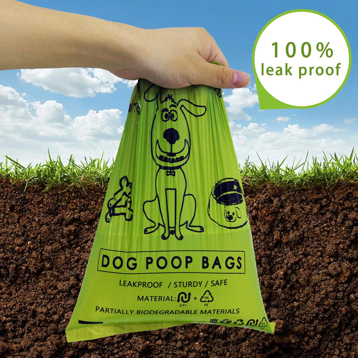 Detalle de AiTodos® 300 Biodégradables Sacs à Caca 31 x 23 cm – 20 rouleaux (15 sacs chacun) en EPI/PE