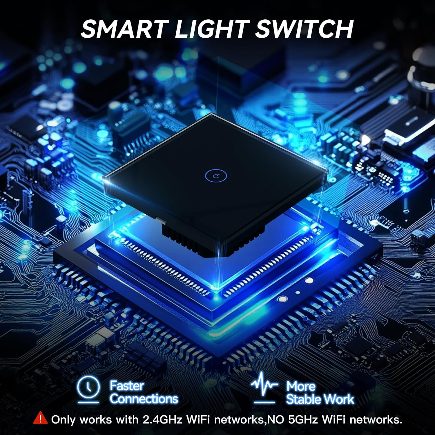 Thumbnail 6 de BSEED Smart Lichtschalter 1-fach 1-Wege mit WLAN für Smart Life – Touch Glas, kompatibel mit Alexa & Google Home