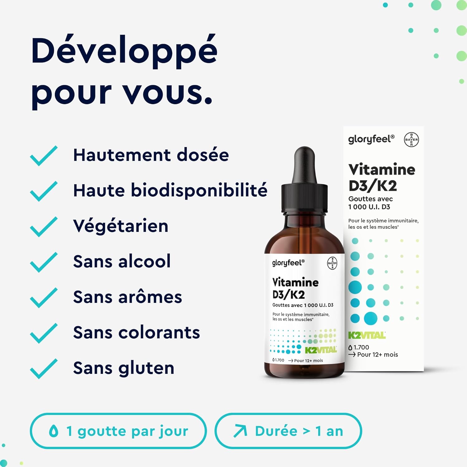 Thumbnail 4 de Vitamine D3 K2 50ml en gouttes đ