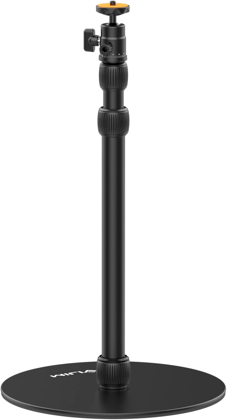 Jusmo LS09 Aluminum Projector Floor Stand (1/4-inch) for Nebula/XGIMI and Cameras, Adjustable 16.5–34.6 in
