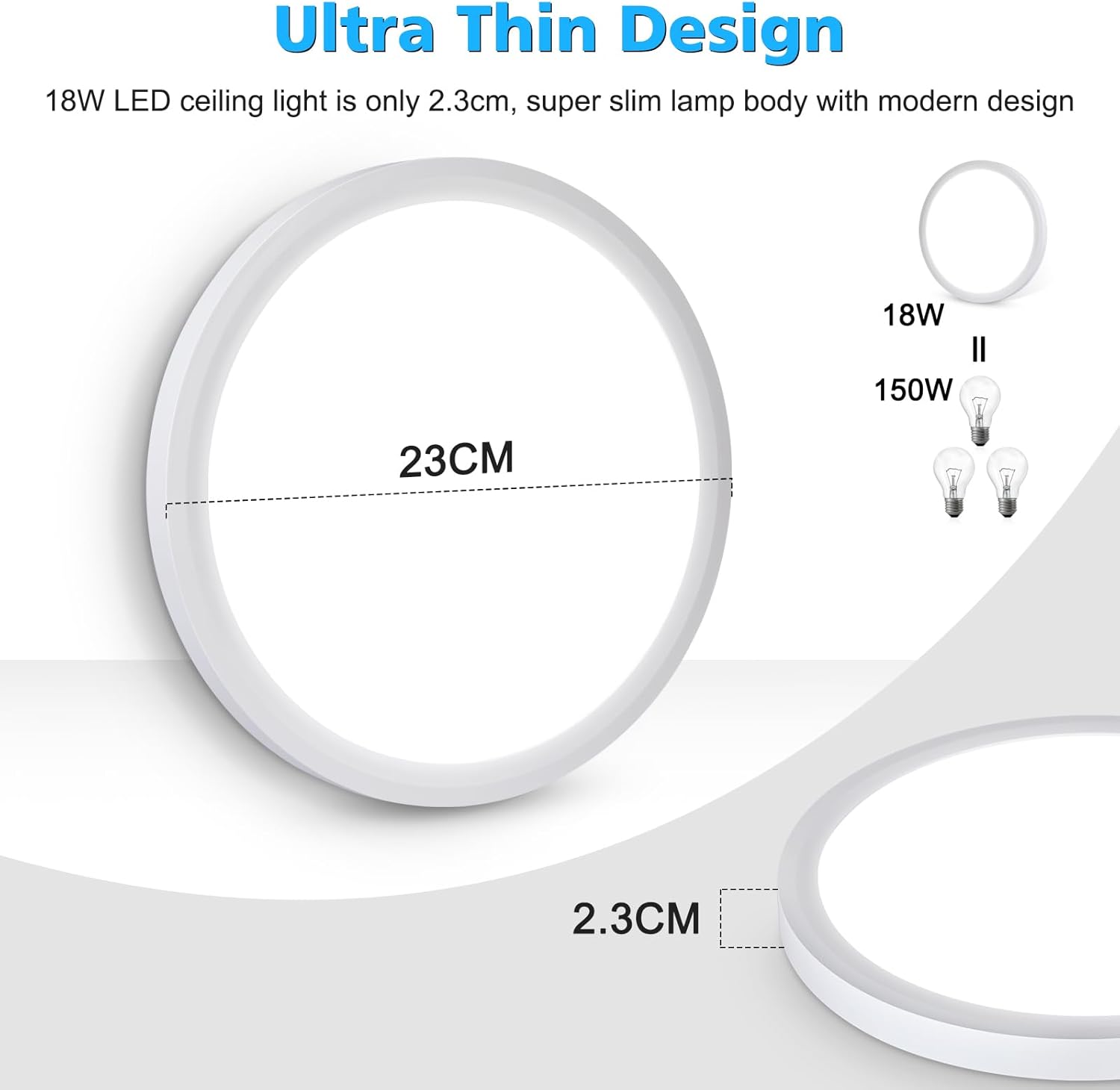 Detalle 2 de Befurglor 18W LED ceiling lights, 23cm round