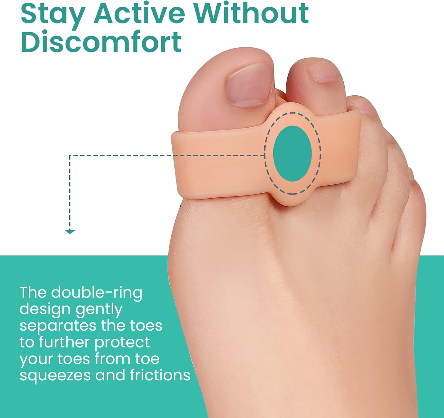 Thumbnail 3 de Welnove Bunion Correctors, 12-Pack Gel Toe Separators with Two Loops, Beige
