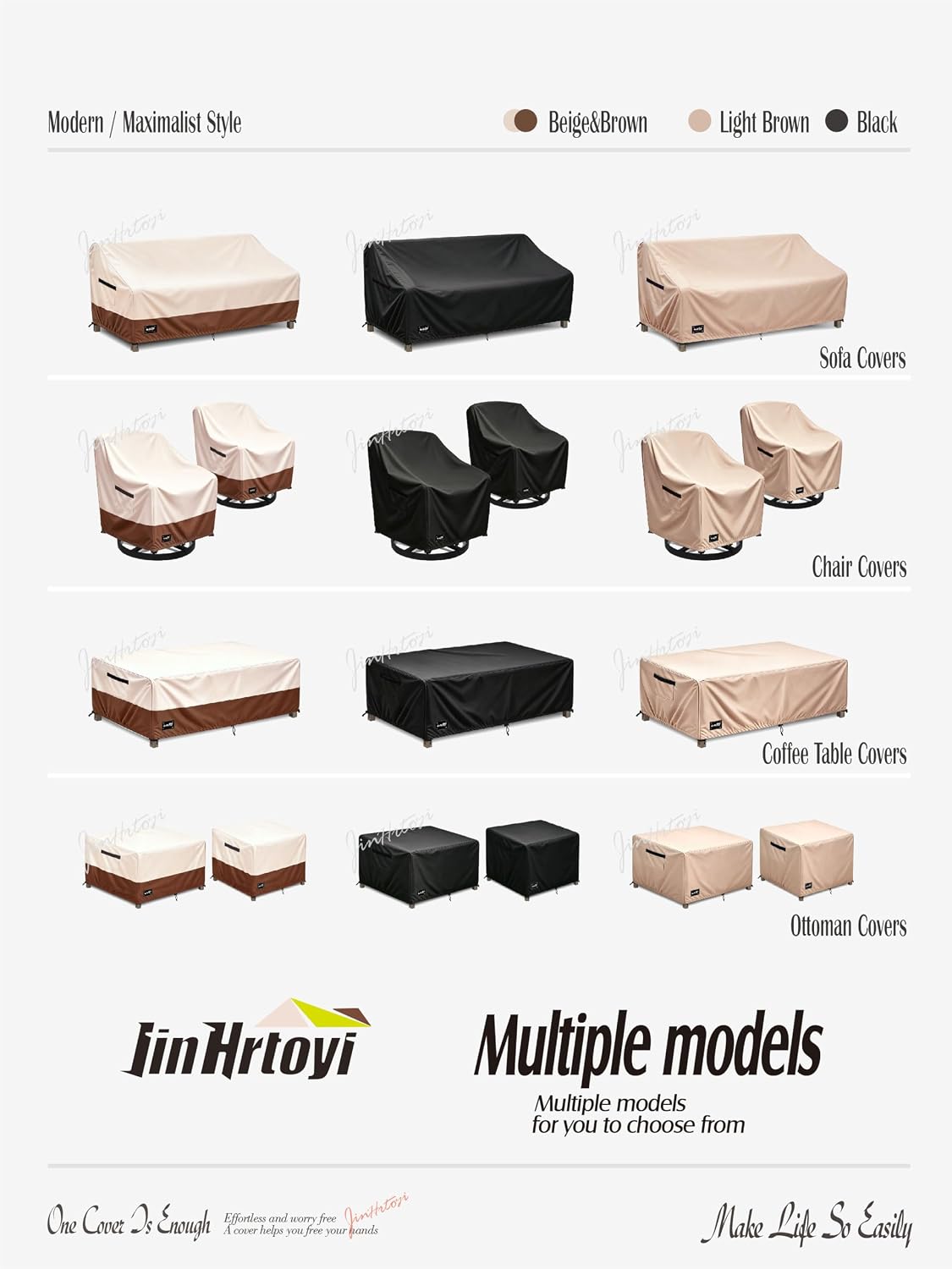 Detalle 2 de Jin Hrtoyi Furniture Covers-001 Outdoor Chair Covers, 2-Pack, 30W x 34D x 38H in, Waterproof