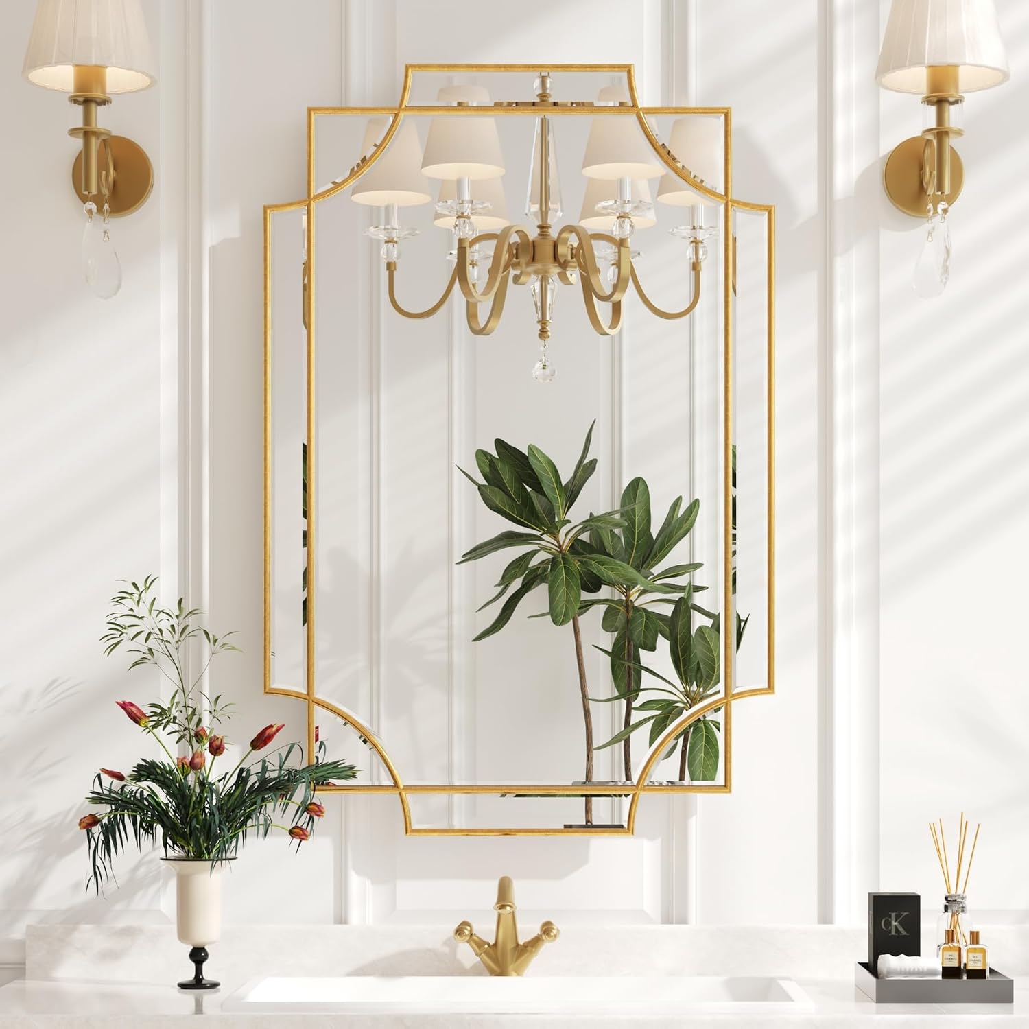 Detalle 2 de Kelly Miller Gold Bathroom Mirror 24" x 36" 🪞