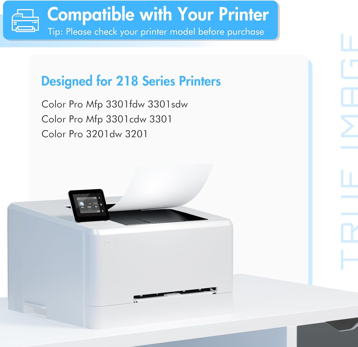 Thumbnail 1 de TRUE IMAGE 218A/218X Compatible Toner Cartridges 4-Pack (W2180A) for HP Color LaserJet Pro 3201/3301 Series