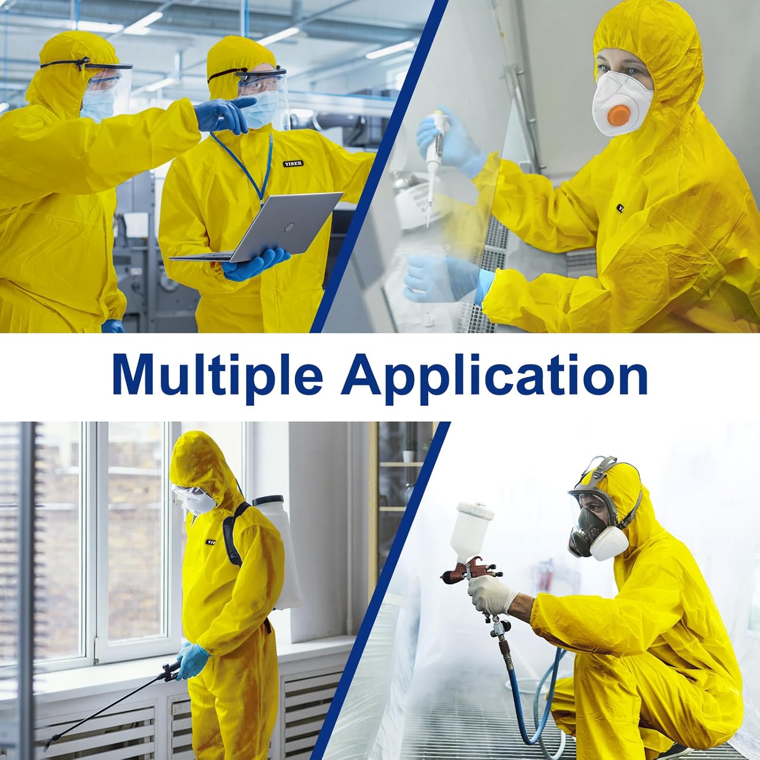Thumbnail 6 de YIBER Hazmat Suit 4XL Yellow 🧥