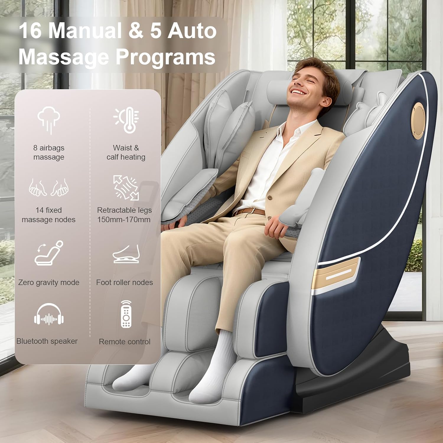 Thumbnail 2 de Gegcucey Massage Chair: Zero Gravity Full Body Relief with 16 Manual + 5 Auto Programs