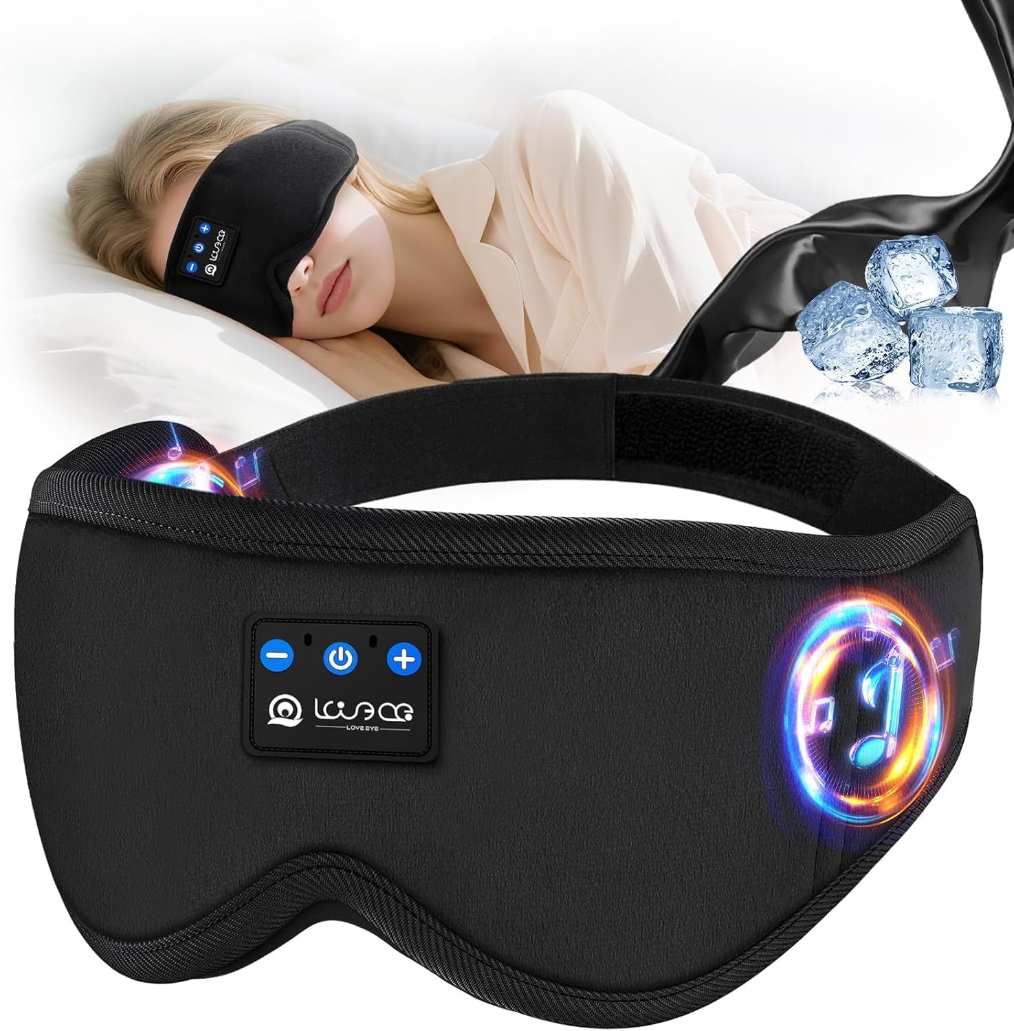 Thumbnail 3 de LOVE EYE Masque de Sommeil Bluetooth avec Écouteurs Sans Fil – Bandeau Audio 100% Occultant