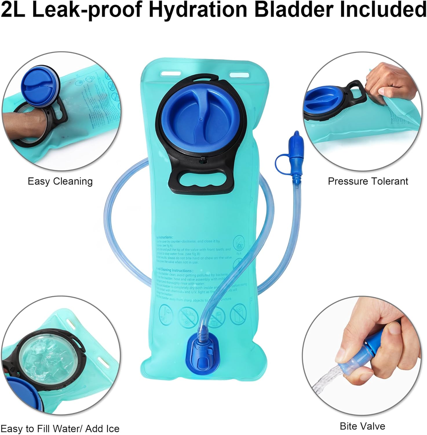 Thumbnail 2 de MIYCOO Hydration Backpack (2L Hydration Bladder) Lightweight Water Backpack for Running, Hiking, Cycling