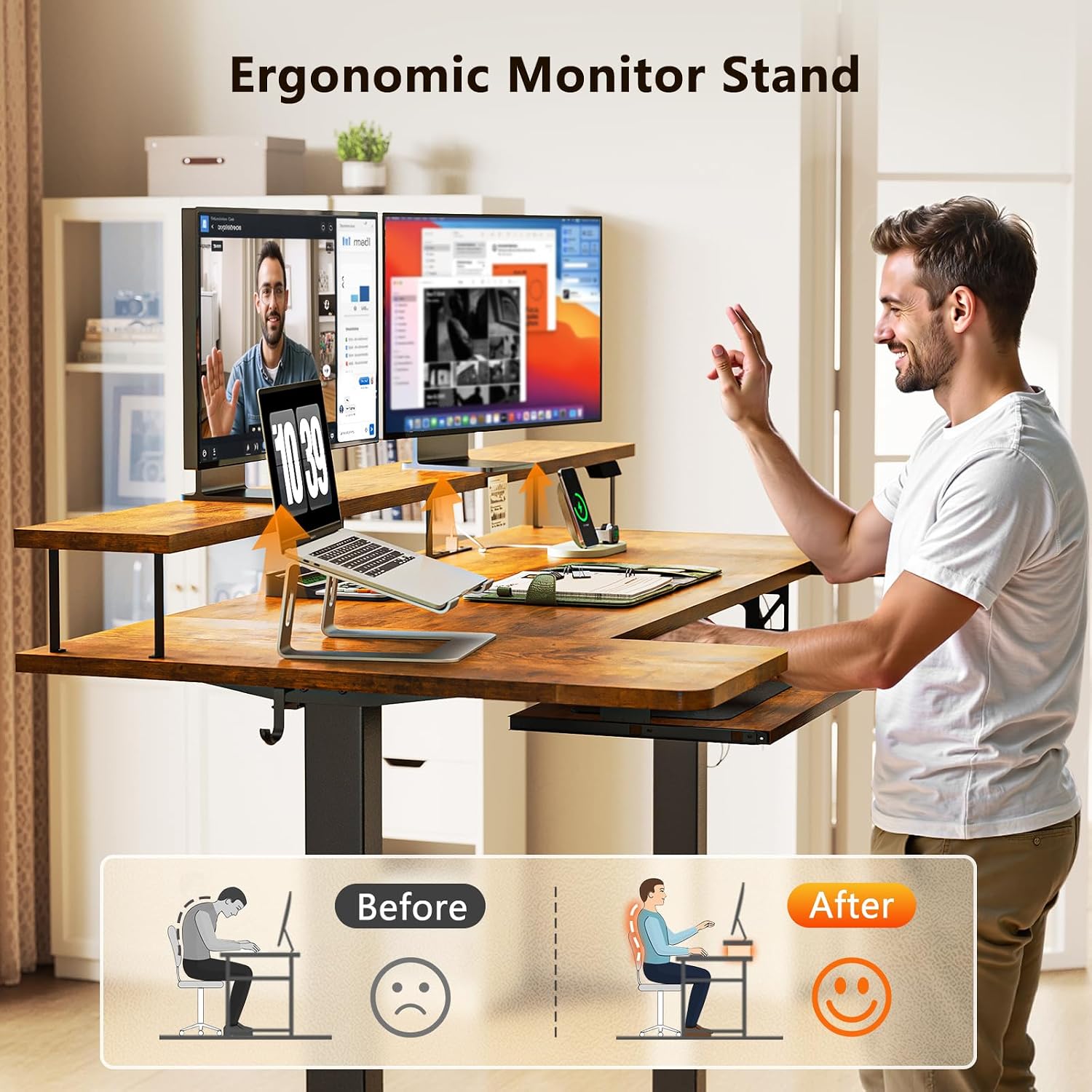 Thumbnail 5 de OffiGo U-Shaped Standing Desk, 55 Inch