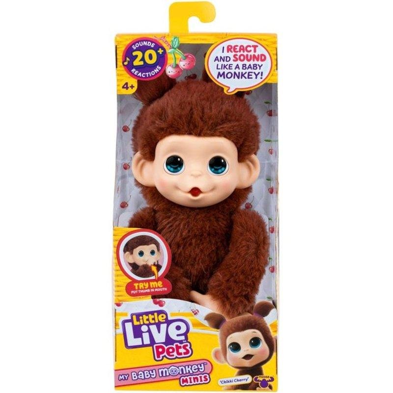 Detalle de Peluche interactivo Little Live Pets Chikki Cherry mono bebé marrón