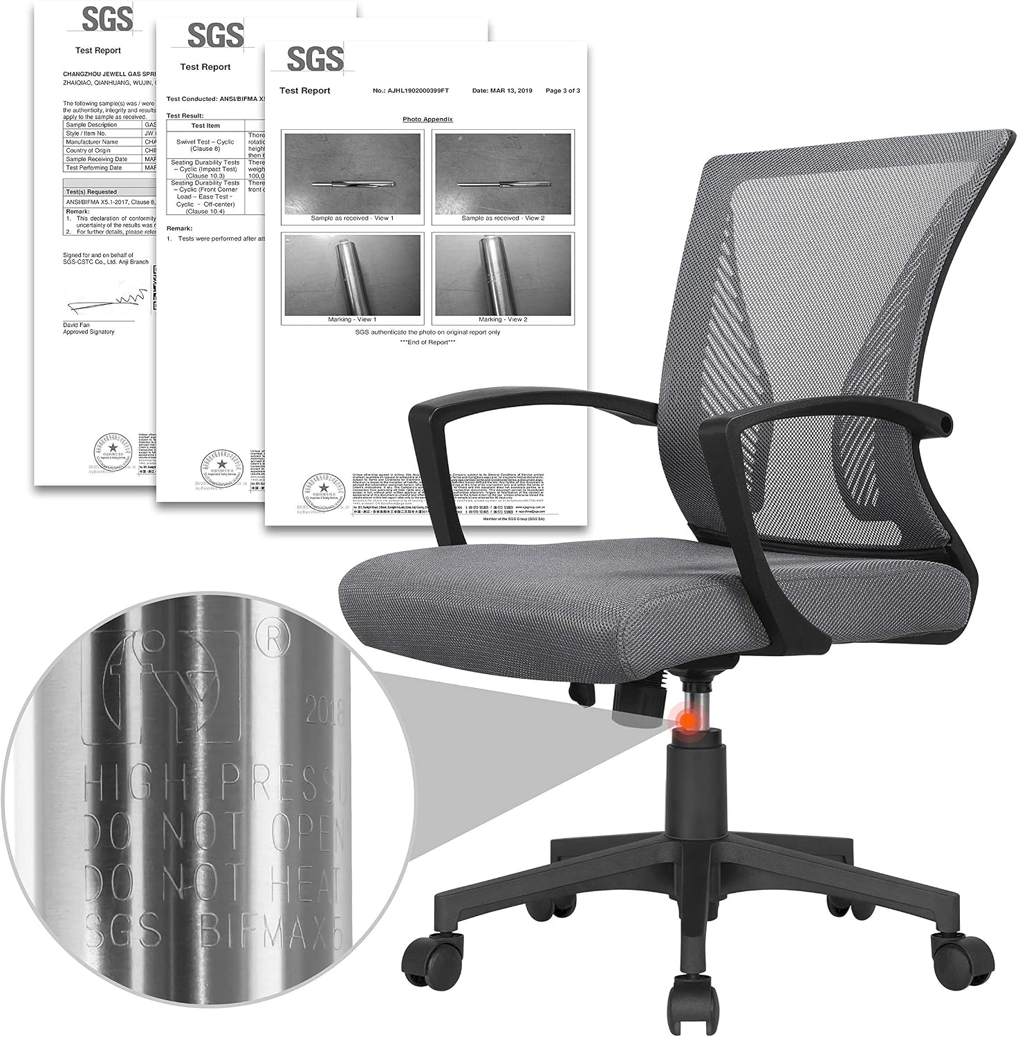 Thumbnail 6 de Yaheetech Bürostuhl Ergonomisch Netz 136 kg