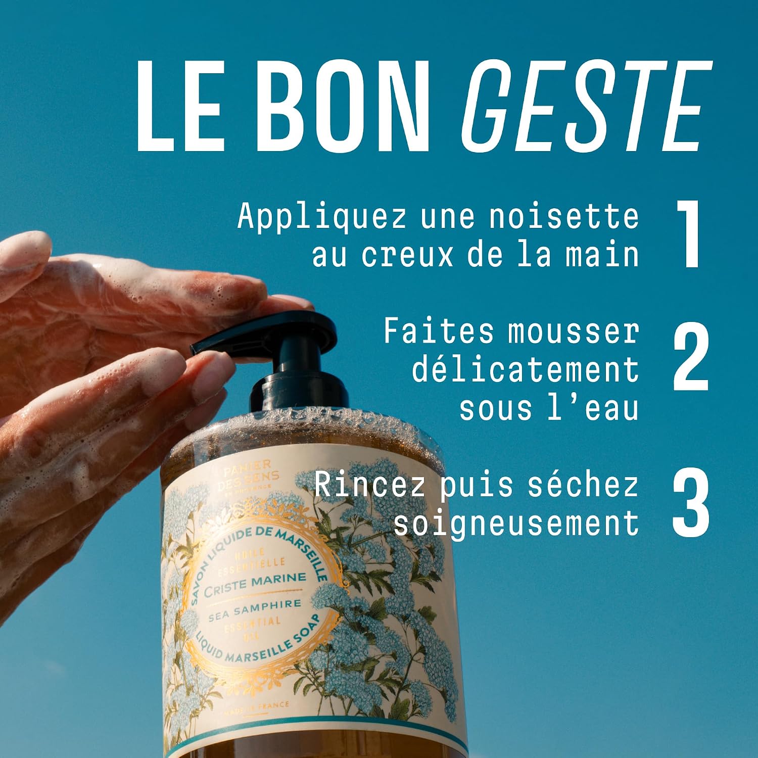 Thumbnail 6 de Panier des Sens Savon de Marseille liquide Criste Marine — savon mains hydratant, 500 ml