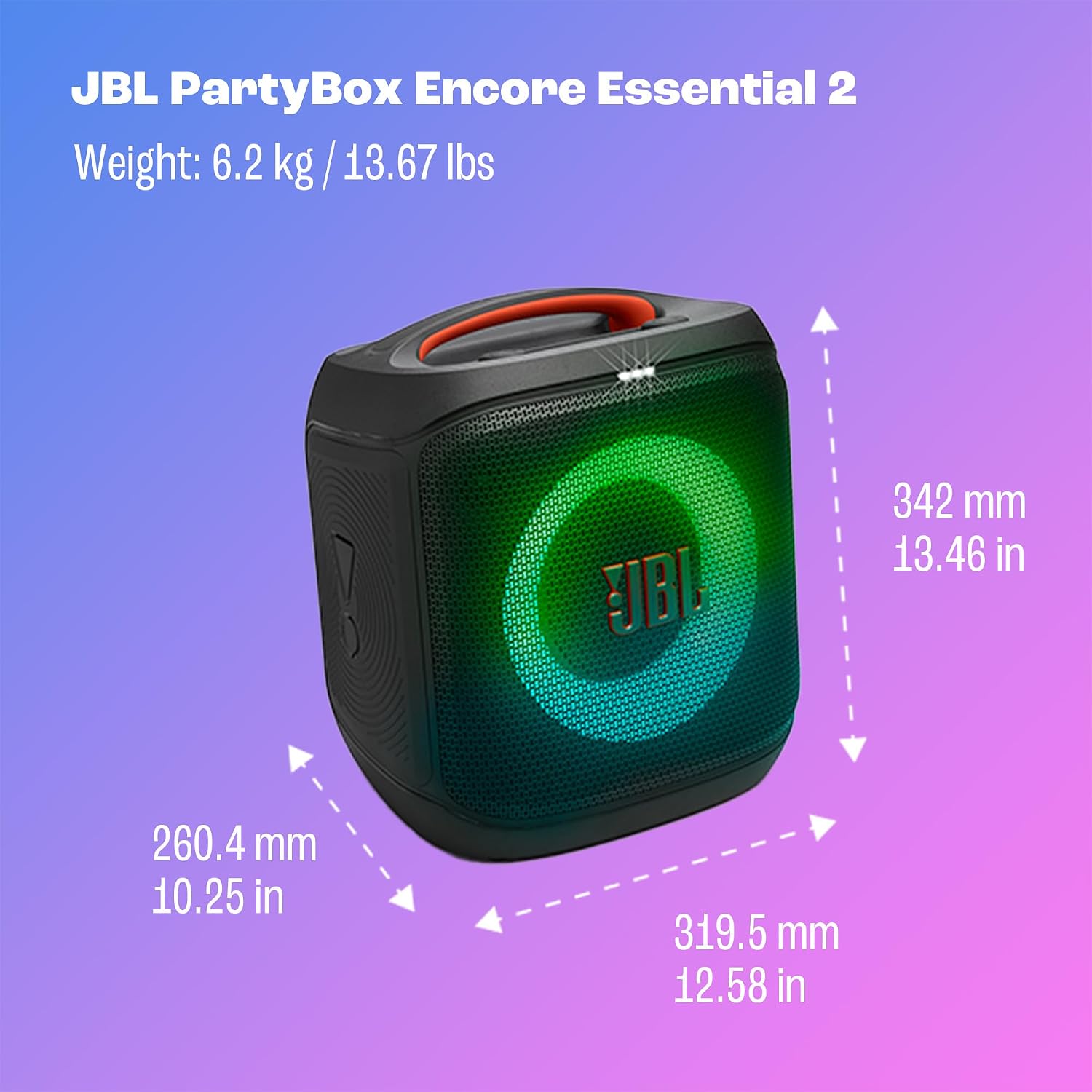 Detalle 2 de JBL PartyBox Encore Essential 2 Portable Speaker with Dynamic Lightshow