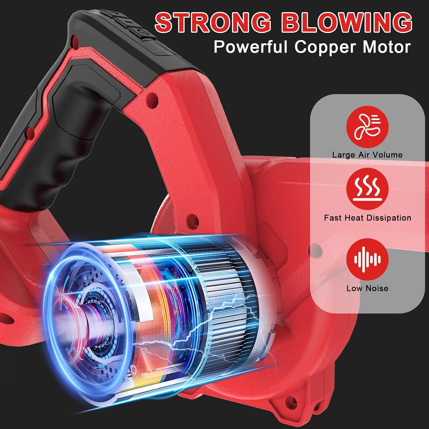 Detalle 2 de Cordless Leaf Blower for Milwaukee 18V M18 Battery – Tool Only
