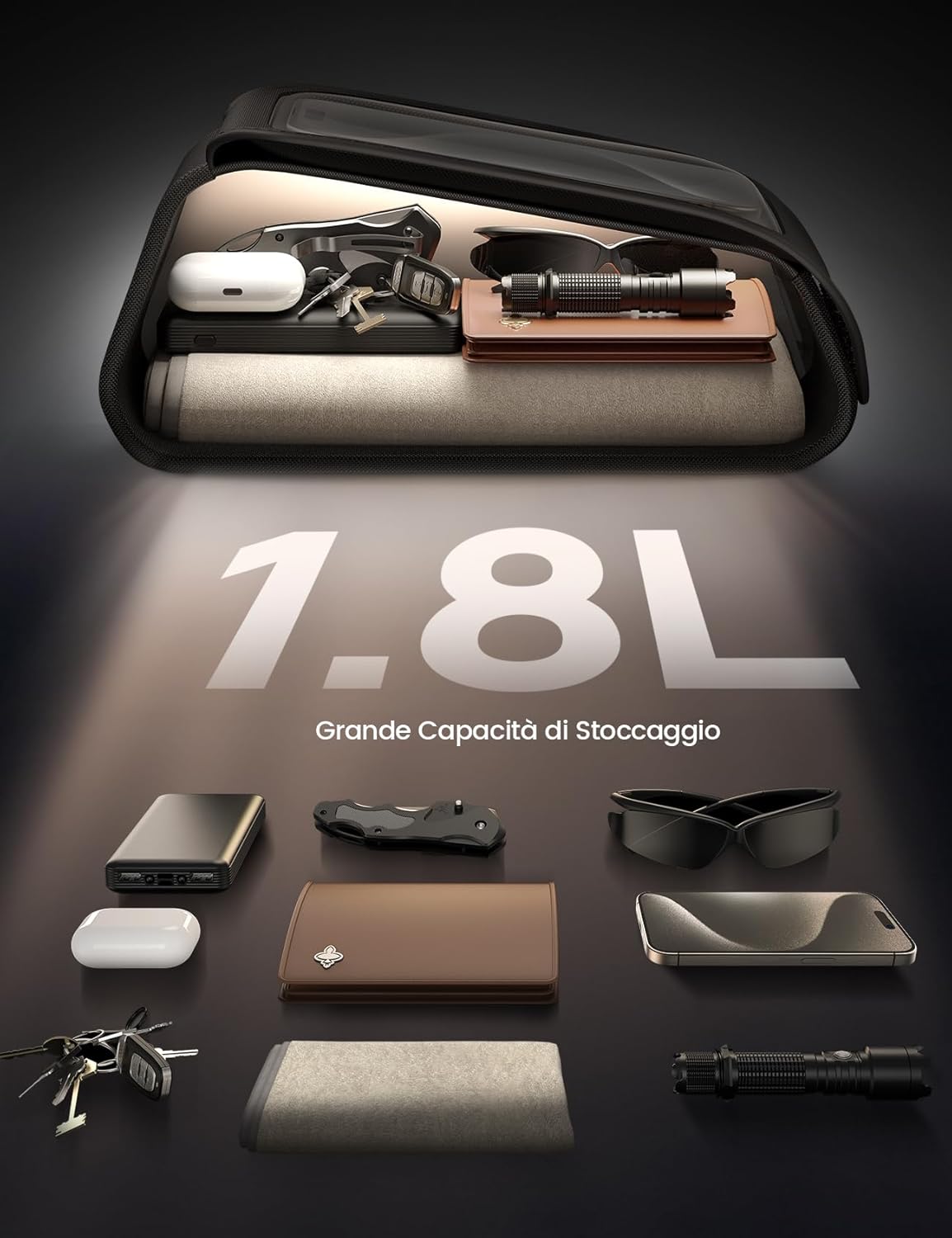 Thumbnail 4 de Lamicall Borsa Telaio Bici Impermeabile con porta cellulare e touch screen TPU fino a 7" da 1,6/1,8 L