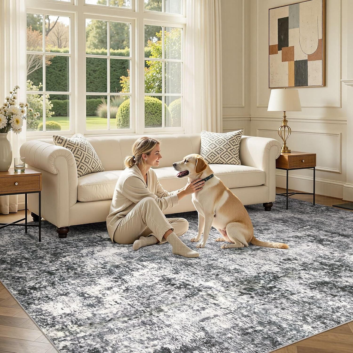 Thumbnail 4 de DMOYEST 9x12 Area Rug – Soft Low Pile Grey